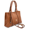 Leather Shoulder Bag and Zip Around Wallet Set in premium pebbled leather with spacious compartments and stylish design.