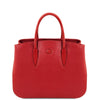 Front View Of The Lipstick Red Ladies Leather Handbag