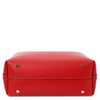 Underneath View Of The Lipstick Red Italian Leather Bag