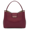 Front View Of The Bordeaux Italian Leather Bag