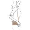 Over The Shoulder View Of The Light Taupe Clutch