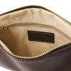 Internal Zip Pocket View Of The Chocolate Clutch
