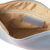Internal Zip Pocket View Of The Light Blue Clutch