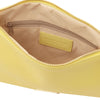 Internal Zip Pocket View Of The Yellow Clutch
