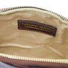 Interior view of the Croc Embossed Leather Cosmetic Case, showcasing the brand label and lining.