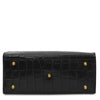 Underneath View Of The Black Croc Print Handbag
