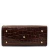 Underneath View Of The Coffee Croc Print Handbag