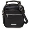 Front View Of The Black Crossbody Bag Leather