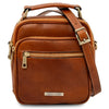 Front View Of The Natural Crossbody Bag Leather
