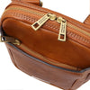 Top Angled Zip Opening View Of The Natural Crossbody Bag Mens