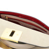 Internal Zip Pocket View Of The Beige Designer Handbag