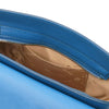 Internal Pocket View Of The Blue Designer Shoulder Bag