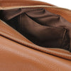 Internal Pocket View Of The Cognac Designer Shoulder Bag