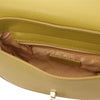 Internal Zip Pocket View Of The Green Designer Shoulder Bag