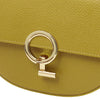 Twist Lock Closure View Of The Green Designer Shoulder Bag