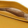 Internal Pocket View Of The Mustard  Designer Shoulder Bag