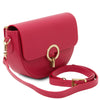 Angled View Of The Pink Designer Shoulder Bag