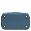 Underneath View Of The Denim Designer Bucket Bag