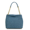 Rear View Of The Denim Designer Bucket Bag