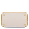 Underneath View Of The White Designer Bucket Bag