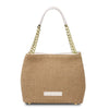 Front View Of The White Designer Bucket Bag