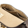 Internal Pocket View Of The Dark Taupe Designer Handbag