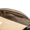 Internal Zip Pocket View Of The Dark Taupe Designer Handbag
