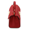 Side View Of The Lipstick Red Designer Handbag