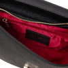 Internal Zip Pocket View Of The Black Designer Shoulder Bag