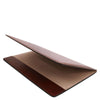 Elegant Leather Desk Pad with a smooth writing surface and unique opening feature for privacy.