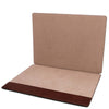Desk Pad made of full grain leather, featuring a smooth writing surface and unique opening for privacy.