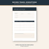 Record travel disruptions with this example page from the Printable Travel Planner and Packing Checklist PDF digital bundle.