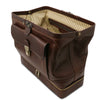 Open Compartment View Of The Dark Brown Dr Bag