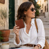 Woman Holding The Brown Exclusive Leather Wallet
