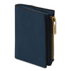 Angled View Of The Dark Blue Exclusive Leather Wallet