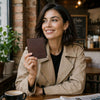 Woman Holding The Dark Brown Exclusive Leather Wallet