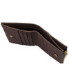 Currency Slide Compartment View Of The Dark Brown Exclusive Leather Wallet