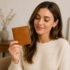 Woman Holding The Natural  Exclusive Leather Wallet