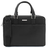 Front View Of The Black Executive Leather Bag