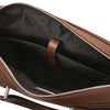 Internal Pocket View Of The Coffee Executive Leather Bag