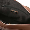 Internal Zip Pocket View Of The Coffee Executive Leather Bag