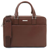 Front View Of The Coffee Executive Leather Bag