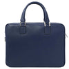 Rear View Of The Dark Blue Executive Leather Bag