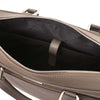 Internal Pocket View Of The Dark Taupe Executive Leather Bag