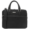 Front View Of The Black Executive Leather Briefcase