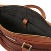 Internal Pocket View Of The Brown Executive Leather Briefcase