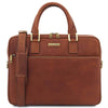 Front View Of The Brown Executive Leather Briefcase