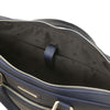 Internal Pocket View Of The Dark Blue Executive Leather Briefcase