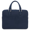 Rear View Of The Dark Blue Executive Leather Briefcase