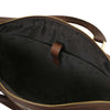 Internal Pocket View Of The Dark Brown Executive Leather Briefcase
